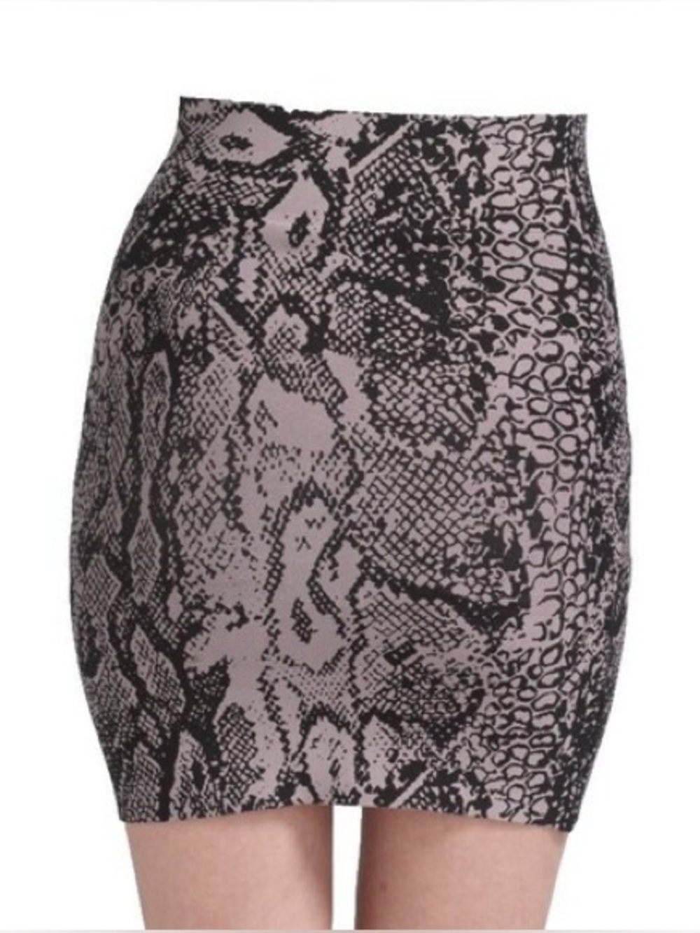 BCBG Maxazria Snake Print Bandage Mini Skirt